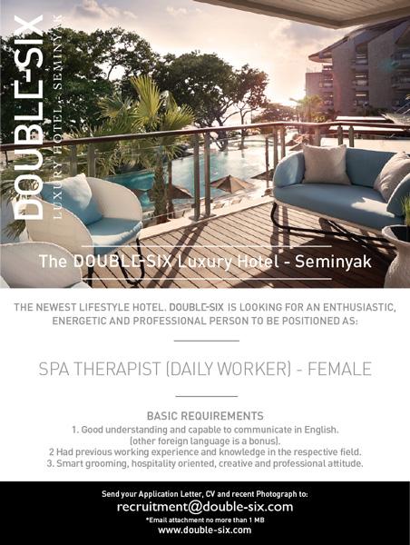 Lowongan Spa Therapist DOUBLE-SIX Luxury Hotel Seminyak