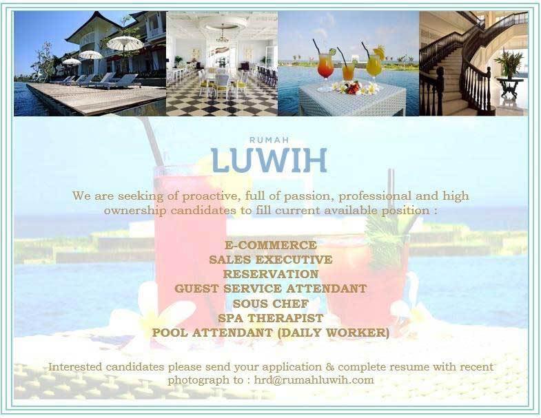 Lowongan Spa Therapist Rumah Luwih Gianyar-Bali
