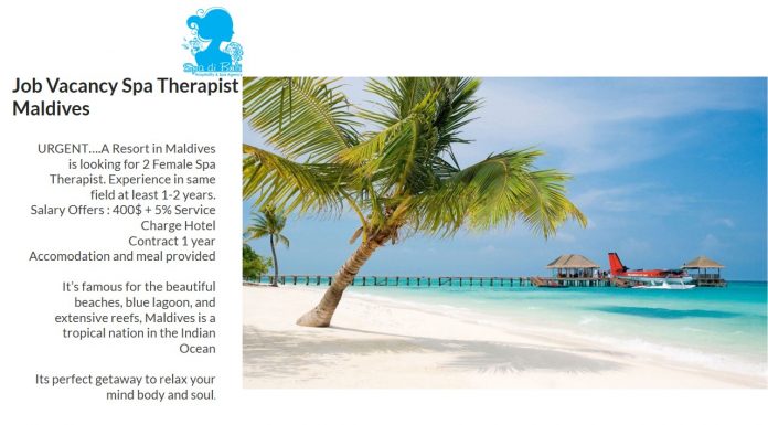 Lowongan Spa Therapist - Maldives