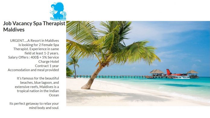 Lowongan Spa Therapist - Maldives