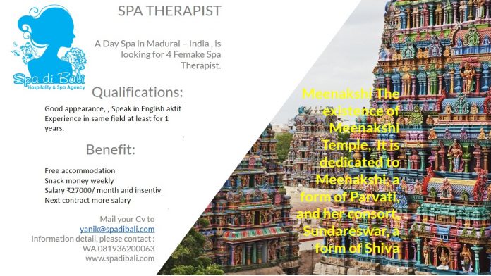 Lowongan Spa Therapist Wanita Madurai - India