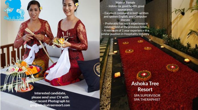 Lowongan Spa Therapist & Spa Supervisor Ashoka Tree Resort - Ubud