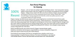 Informasi Lowongan / Job Magang Kerja Ke Jepang