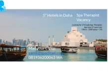 Lowongan / Job Spa Therapist Wanita Hotel Bintang 5 Doha