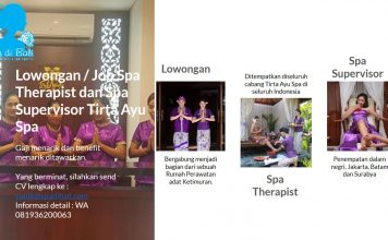 Lowongan / Job Spa Therapist dan Spa Supervisor Tirta Ayu Spa Lowongan / Job Spa Therapist dan Spa Supervisor Tirta Ayu Spa