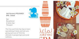 Lowongan / Job Vacancy Senior Spa Therapist & Spa Receptionist Middle East - Sharjah