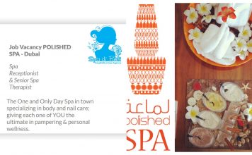 Lowongan / Job Vacancy Senior Spa Therapist & Spa Receptionist Middle East - Sharjah