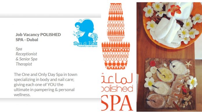 Lowongan / Job Vacancy Senior Spa Therapist & Spa Receptionist Middle East - Sharjah