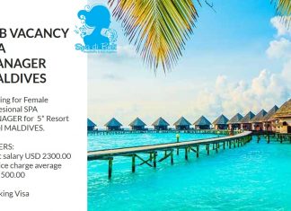 Lowongan / Job Vacancy Spa Manager Hotel Bintang 5 - Maldives