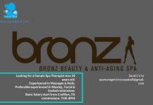 Lowongan / Job Vacancy Spa Therapist Bronz Beauty & Anti-Ageing Spa