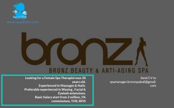 Lowongan / Job Vacancy Spa Therapist Bronz Beauty & Anti-Ageing Spa Lowongan / Job Vacancy Spa Therapist Bronz Beauty & Anti-Ageing Spa