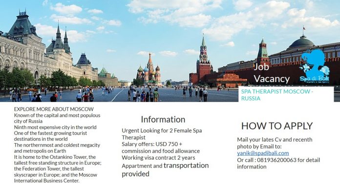 Hal Menarik Tentang Ibukota Rusia - Moscow / Lowongan Spa Therapist Wanita Luar Negeri