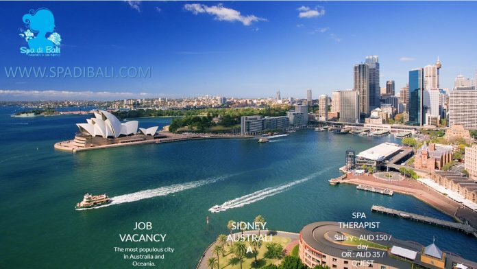 Lowongan / Job Vacancy Spa Therapist Wanita Negara Eropa Sidney - Australia