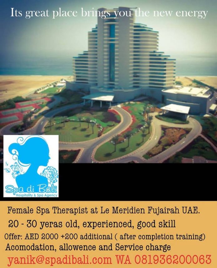 Le meridien fujairah Lowongan Spa Therapist Wanita Negara Timur Tengah - Hotel Bintang 5 Fujairah UAE