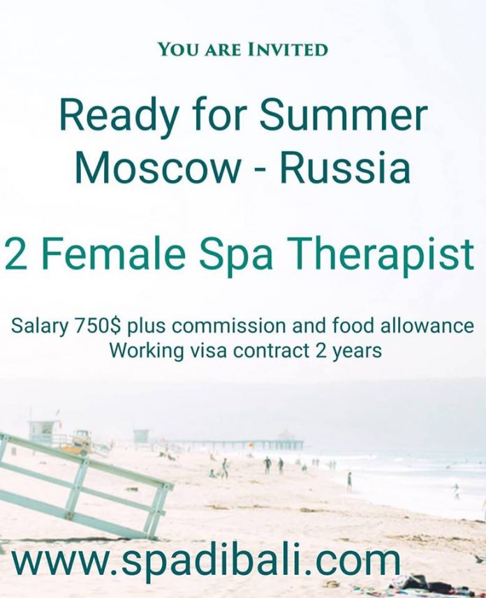 Lowongan Spa Therapist Moscow Lowongan Spa Therapist Wanita Ibukota dan Kota Terpadat Rusia - Moscow